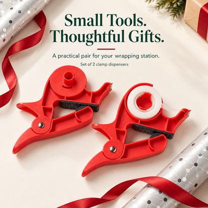 🔥🎄 Christmas Best Seller! 🎁 Gift Wrapping Paper Holder & Tape Dispenser Set – 2 Clamp-On Holders