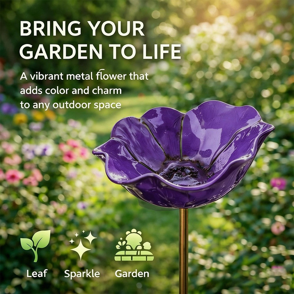 💖🎁Handmade Metal Flower Garden Stake🐦