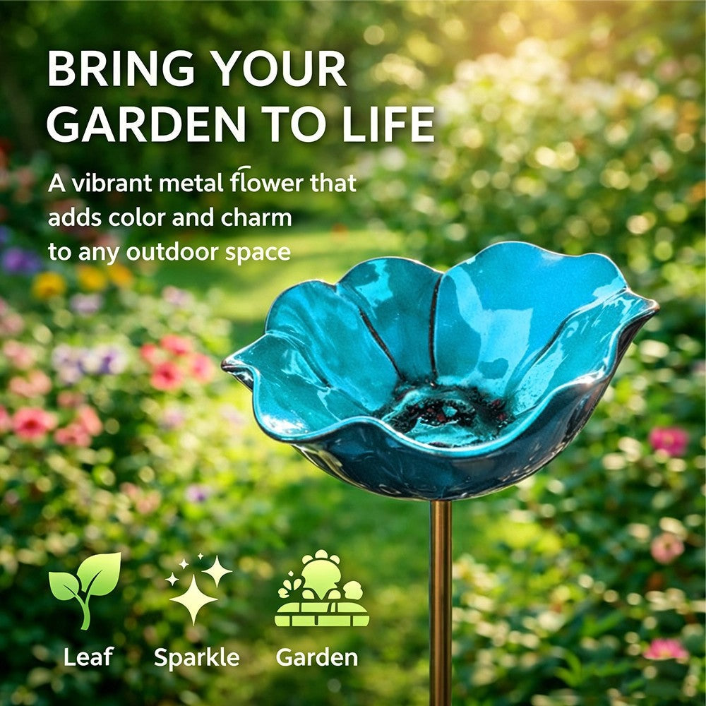 💖🎁Handmade Metal Flower Garden Stake🐦