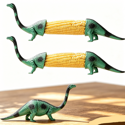 🔥Last Day Promotion🦖Dinosaur Corn Holders for Corn On The Cob🧒 - Funny Corn Cob Holder for Kids and Adults with Stainless Steel Prongs🌽