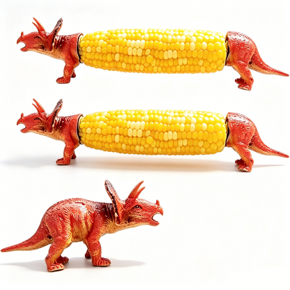 🔥Last Day Promotion🦖Dinosaur Corn Holders for Corn On The Cob🧒 - Funny Corn Cob Holder for Kids and Adults with Stainless Steel Prongs🌽