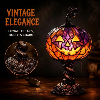 PumpkinGlow™ – Stained Glass Pumpkin Lamp
