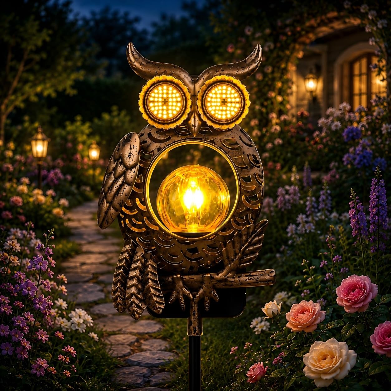 TODAY'S SPECIAL OFFER-50% OFF🔥Outdoor Solar-Powered Kinetic Metal Owl Light