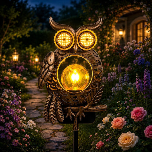 TODAY'S SPECIAL OFFER-50% OFF🔥Outdoor Solar-Powered Kinetic Metal Owl Light