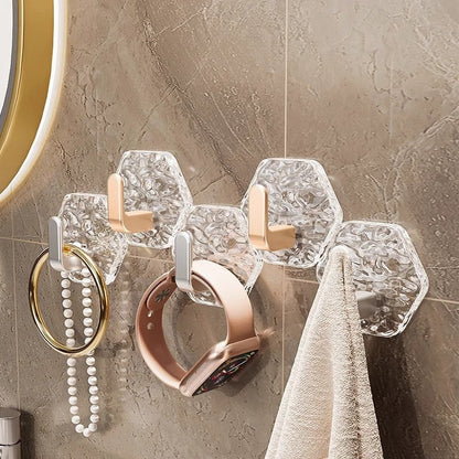 🛠️10 Pack Hexagonal Ripple Heavy Duty Hooks for Bathroom, Kitchen & Household Organization