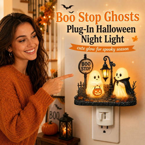 🎉👻🎃 Boo Stop Ghosts Plug-In Halloween Night Light
