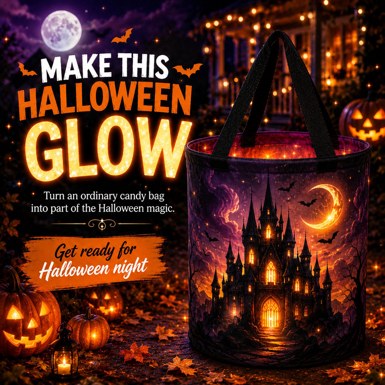 🎃Glow & Go™ LED Halloween Trick-or-Treat Candy Bag🍬
