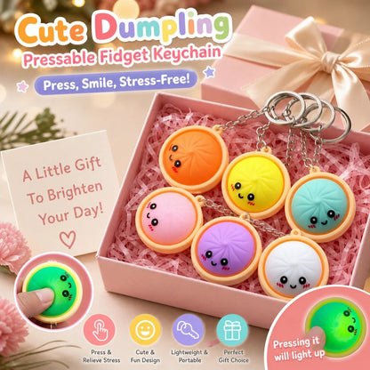 🔥 49% OFF🔥  Cute Dumpling Pressable Fidget Keychain - touch sensing light