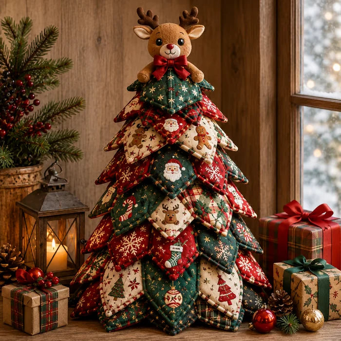 🔥LAST DAY 49% OFF - 🎄🧵DIY Quilted Christmas Tree Kit – Handmade Fabric Holiday Tabletop Tree Decor