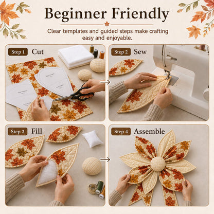 🎀 DIY Oversized Quilted Bow Sewing Kit – 23–25 in Seasonal Door Décor