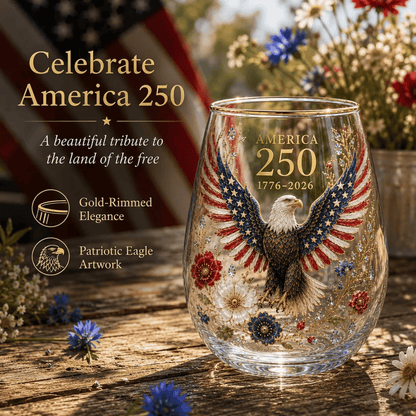 🦅America 250 Eagle Glass Tumbler🎁✨