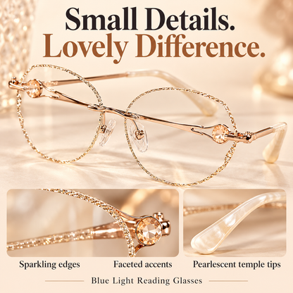 👓✨ Women’s Sparkling Rimless Blue Light Reading Glasses