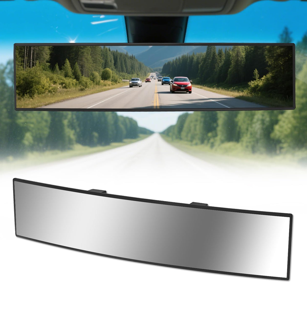 Panoramic Car Rear View Mirror Universal Extender Convex