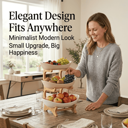 🍓2-Tier / 3-Tier Fruit Basket, Countertop Fruit Bowl(Includes Stand
