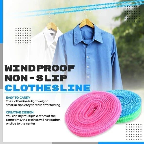 🎁Windproof Non-Slip Clothesline(32 ft)