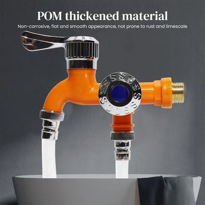 🔥😍✨Buy 1 Get 1 Free✨ - 🚰Dual Outlet Washing Machine Plastic Faucet, 1 In 2 Out Water Plastic Tap