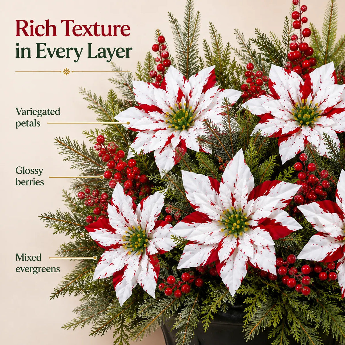 ❄️Last Day 50% OFF🔥Christmas Poinsettia Planter Inserts