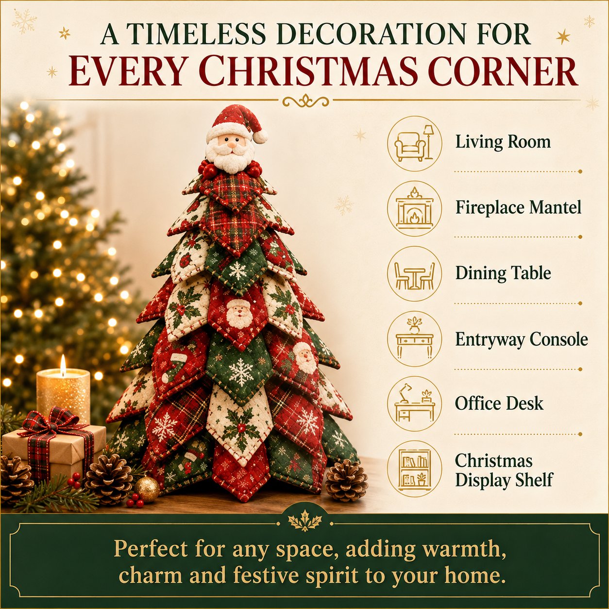 🔥LAST DAY 49% OFF - 🎄🧵DIY Quilted Christmas Tree Kit – Handmade Fabric Holiday Tabletop Tree Decor