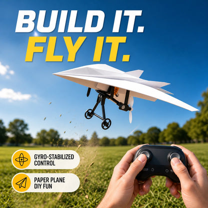 DIY RC Paper Airplane Power Kit with Gyro-Stabilized Remote Control