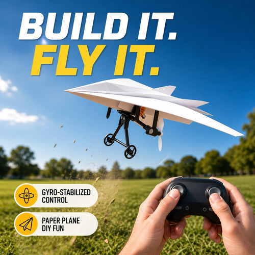DIY RC Paper Airplane Power Kit with Gyro-Stabilized Remote Control