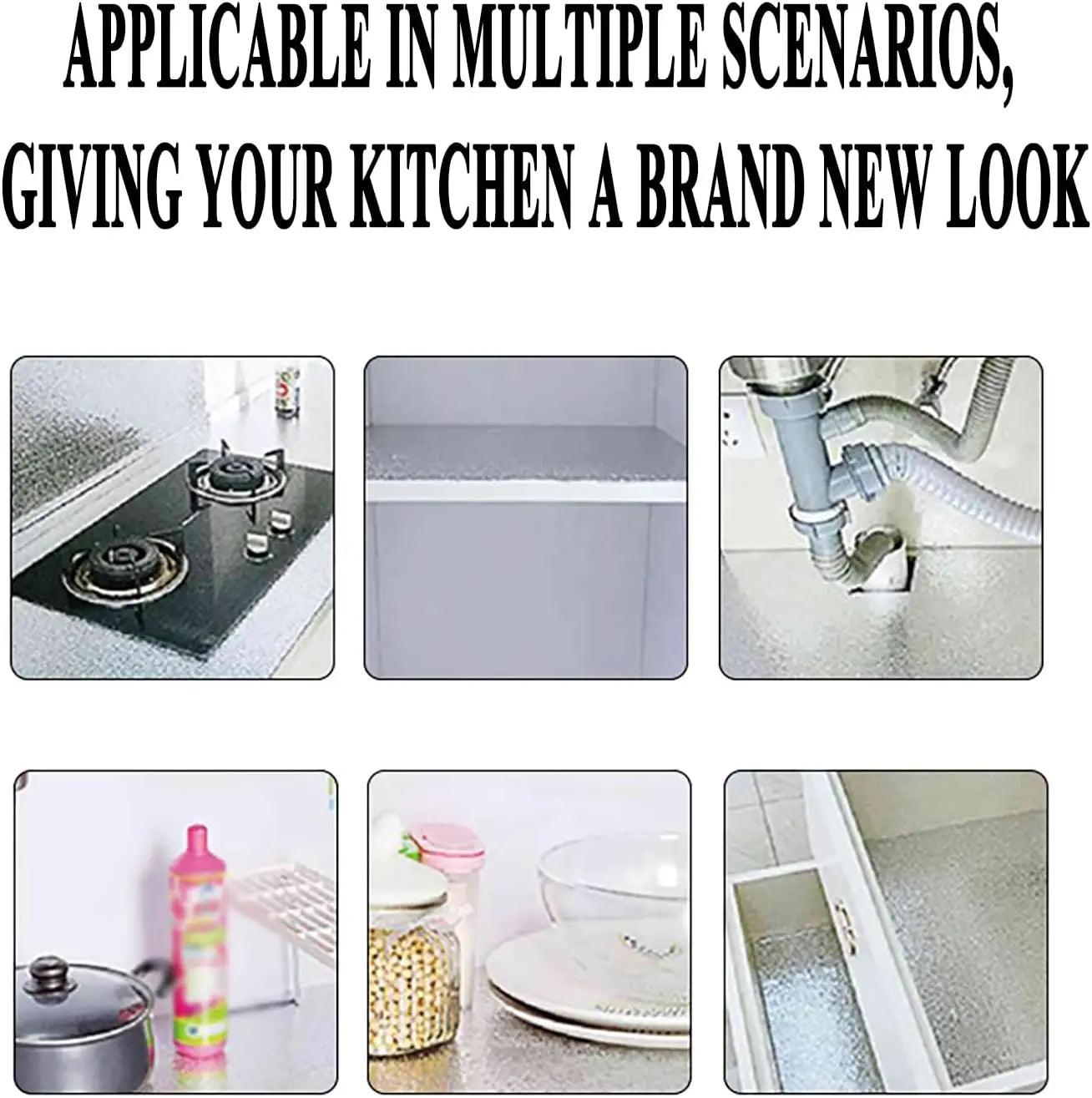 ✨Limited time 49% OFF-Stainless Steel Kitchen Oil-Proof Adhesive Wallpaper Roll