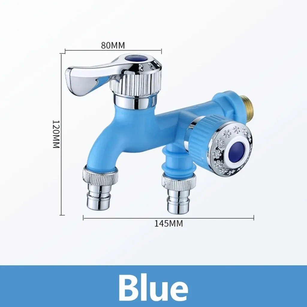 🔥😍✨Buy 1 Get 1 Free✨ - 🚰Dual Outlet Washing Machine Plastic Faucet, 1 In 2 Out Water Plastic Tap