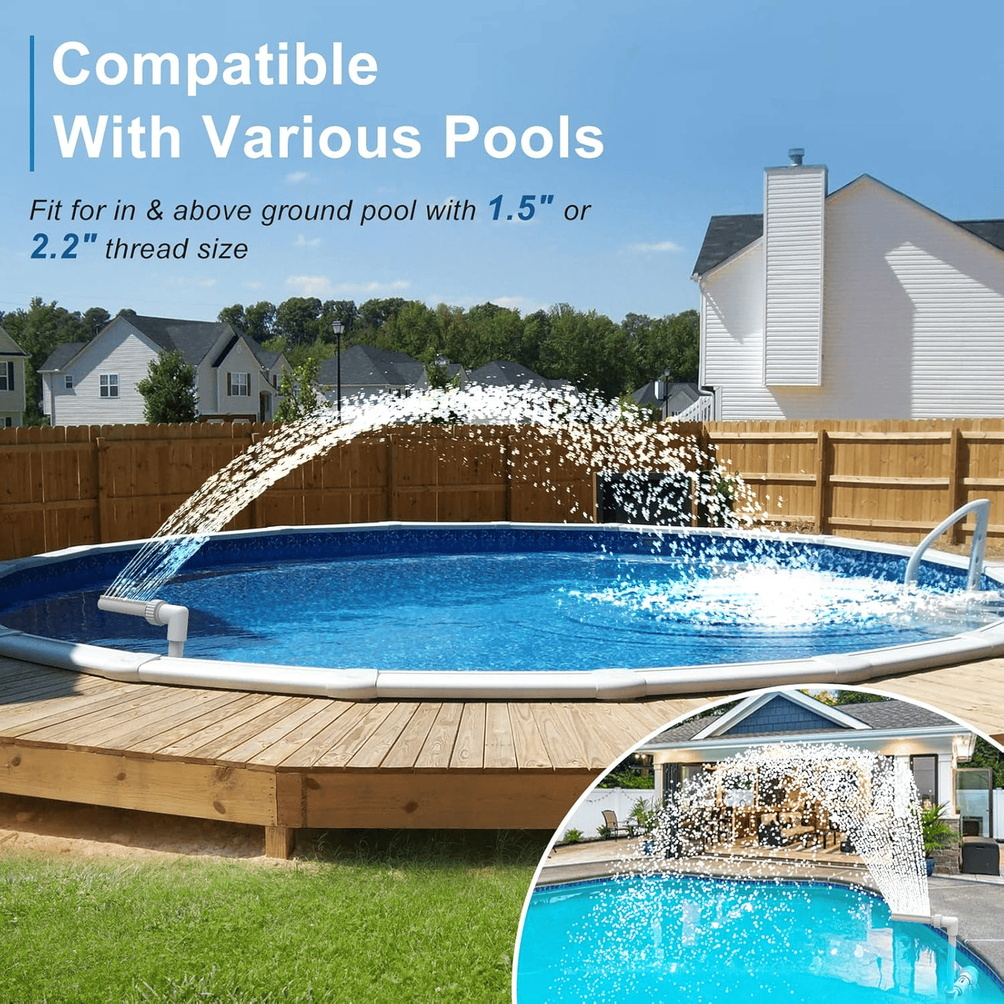 🌊Pool Fountain Waterfall Sprayer – Easy Install Pool Water Feature