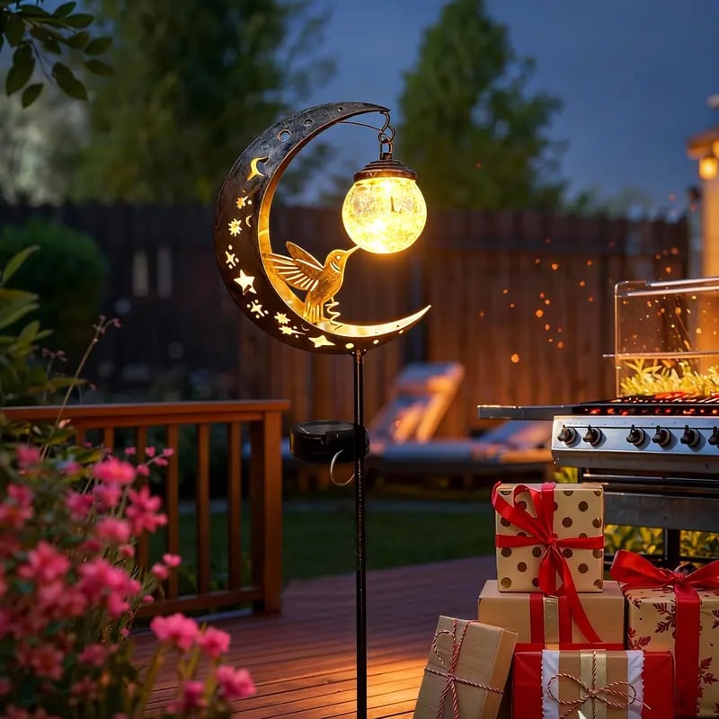 🌙 Flash Sale-60% Off✨Hummingbird Moon Solar Garden Stake Light
