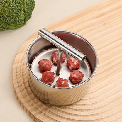 🔥😍 Kitchen Stainless Steel Meatball Mould – Premium 304 Stainless Steel, 6 or 12 Holes & Ergonomic Design