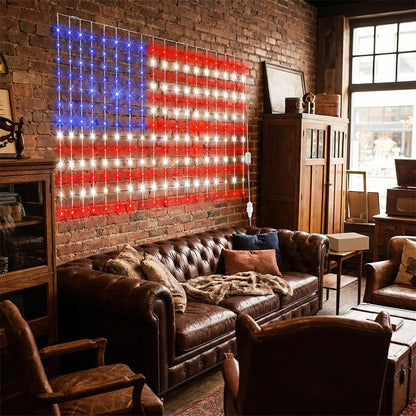 ✨Patriotic Flag Net Lights – USB, Waterproof, 50,000-Hour✨