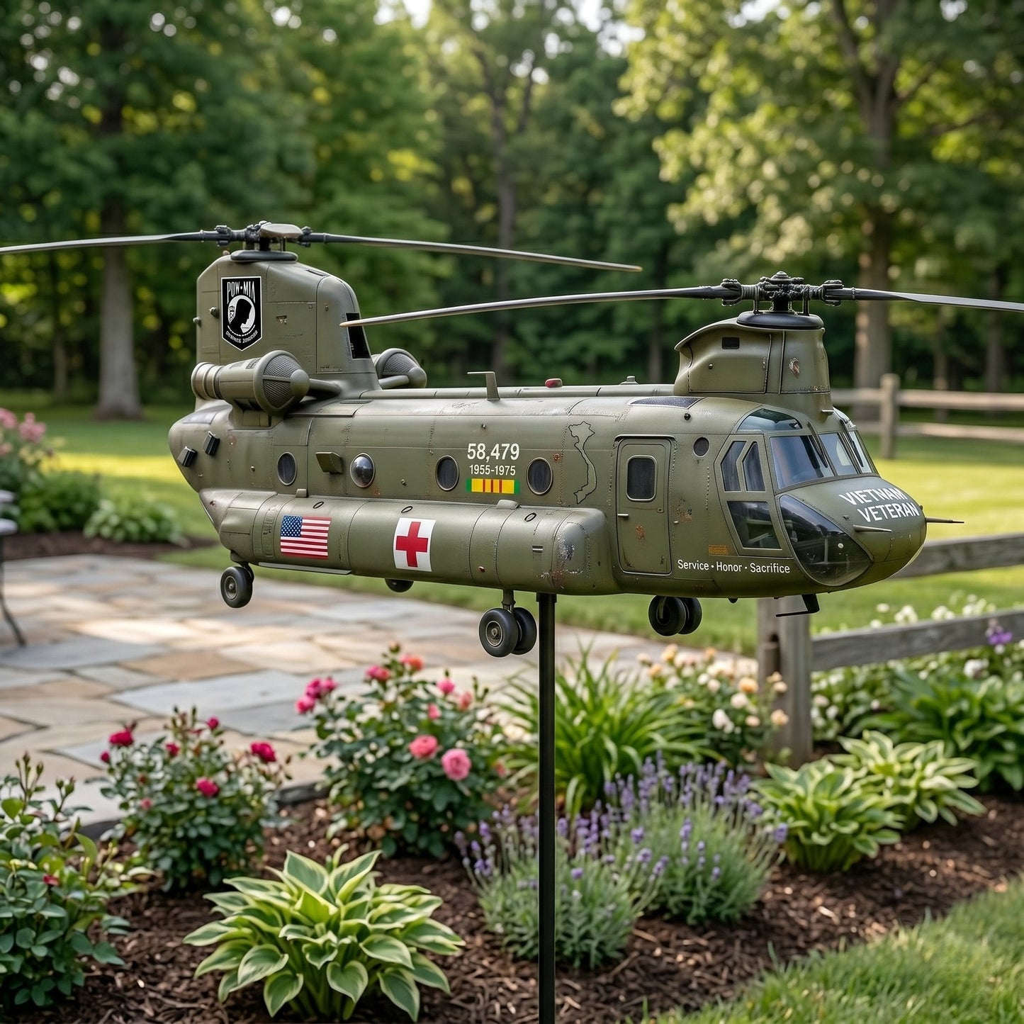 🔥49% OFF🎖️-Vietnam Veteran CH-47 Chinook Helicopter Wind Spinner ✈️