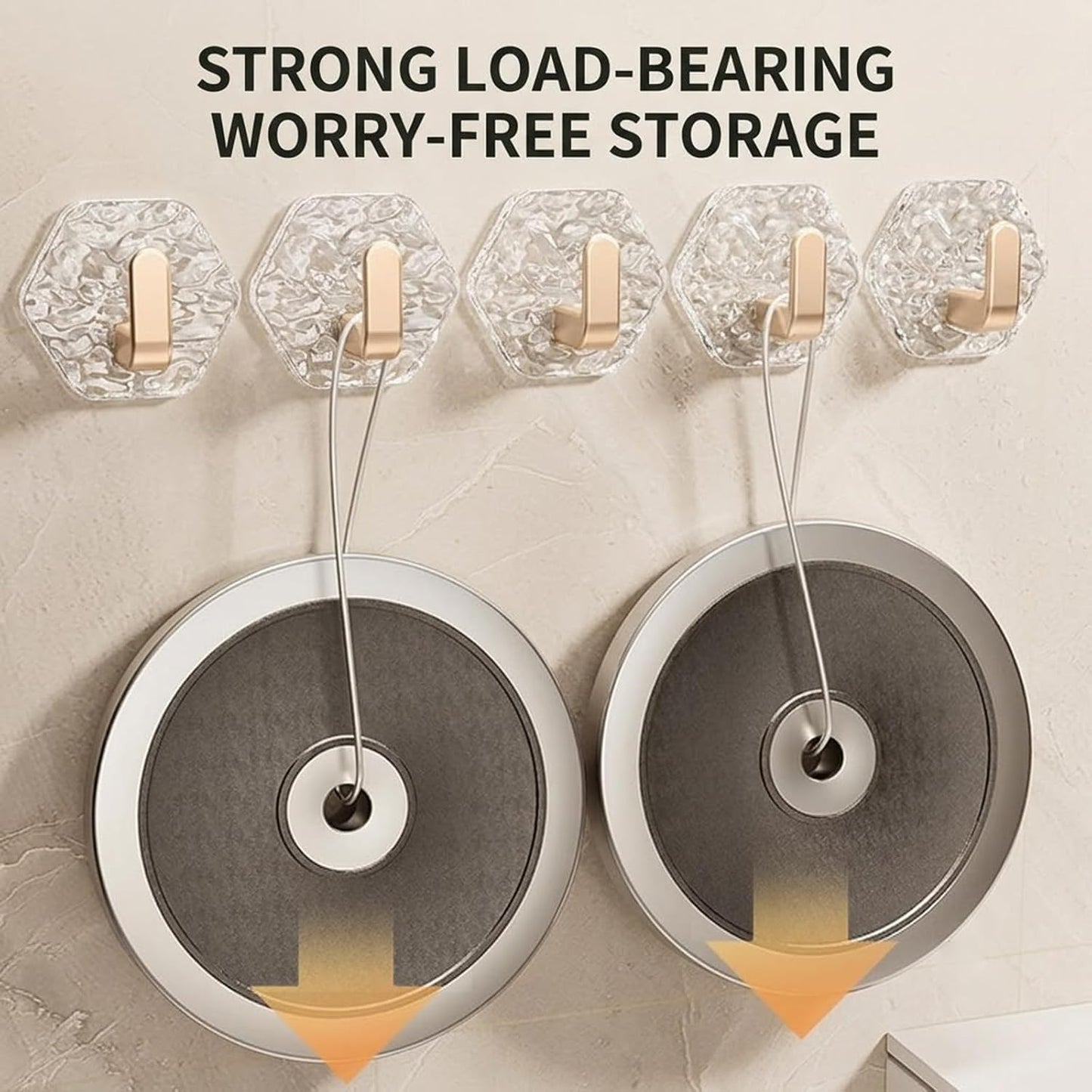 🛠️10 Pack Hexagonal Ripple Heavy Duty Hooks for Bathroom, Kitchen & Household Organization