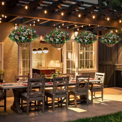 🔥😍🔥60% OFF 🎄Christmas Hot Sale🏆Pre-Lit Artificial Christmas Hanging Basket