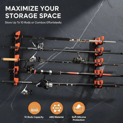Wall & Ceiling Mounted Fishing Rod Rack – Space-Saving Storage for Rods & Combos 🎣🔩