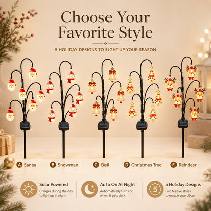 ⏳ Last day 50% OFF– 🎄Solar Santa Stake Lights 5 Styles Outdoor Yard Decor