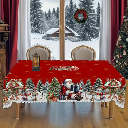 🎄 Christmas Tablecloth – Festive Santa Prints for a Warm & Welcoming Holiday Table