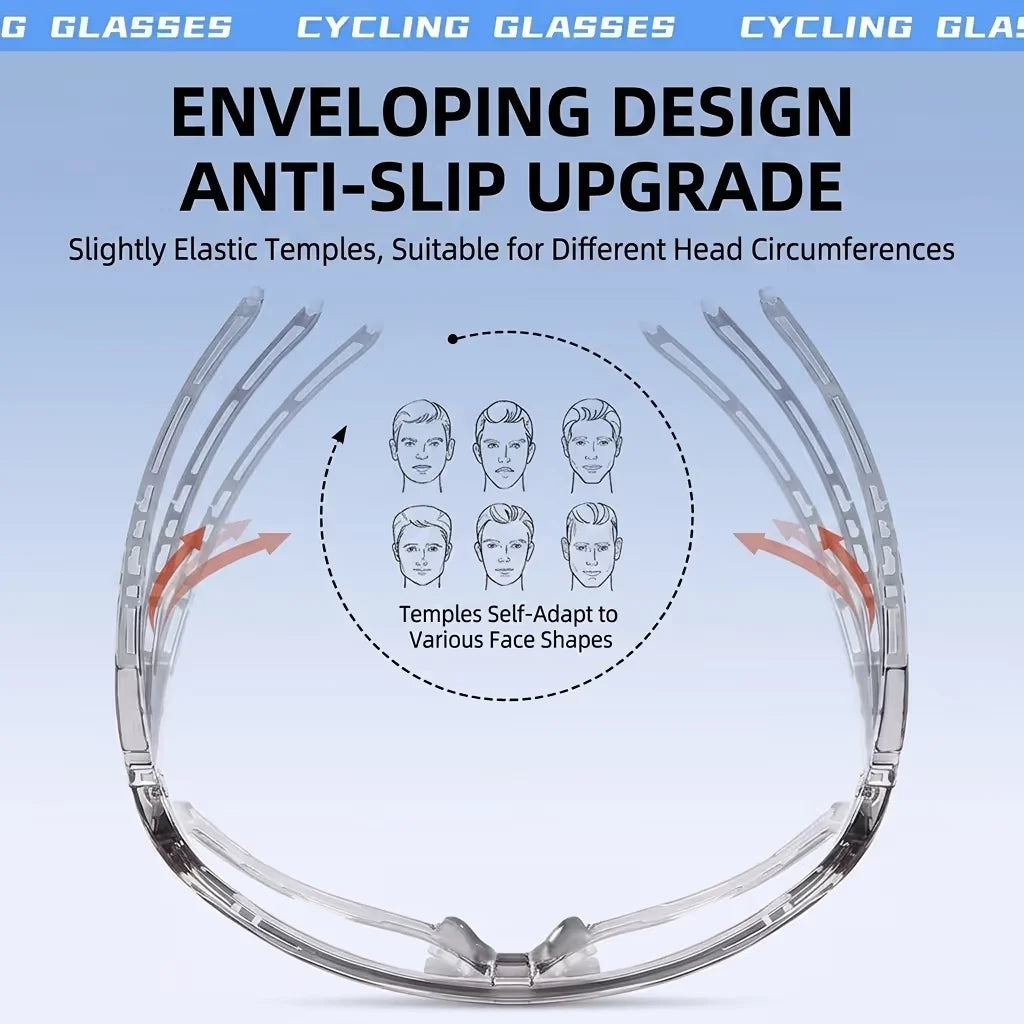 💯Unisex Photochromic Cycling Sunglasses - Windproof for Road Bike, Day and Night Outdoor Sports Use