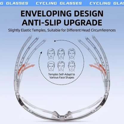 💯Unisex Photochromic Cycling Sunglasses - Windproof for Road Bike, Day and Night Outdoor Sports Use