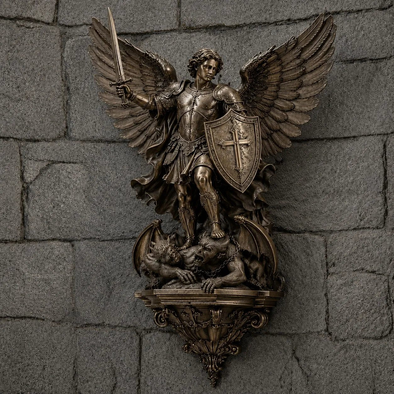 🔥LAST DAY 60% OFF⏰-St. Michael Guardian Angel Wall Light🕊️