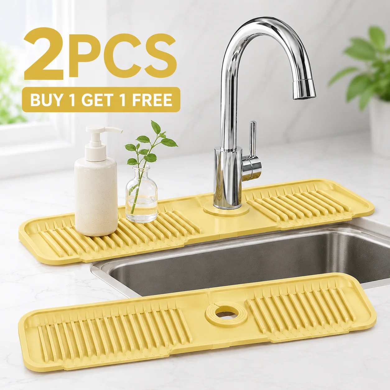 🔥😍BUY 1 GET 1 FREE💧 Silicone Sink Faucet Draining Mat