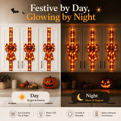 🔥Last Day 50% OFF 🎃Light-Up Halloween Cabinet Door Bow / Ribbon Decor