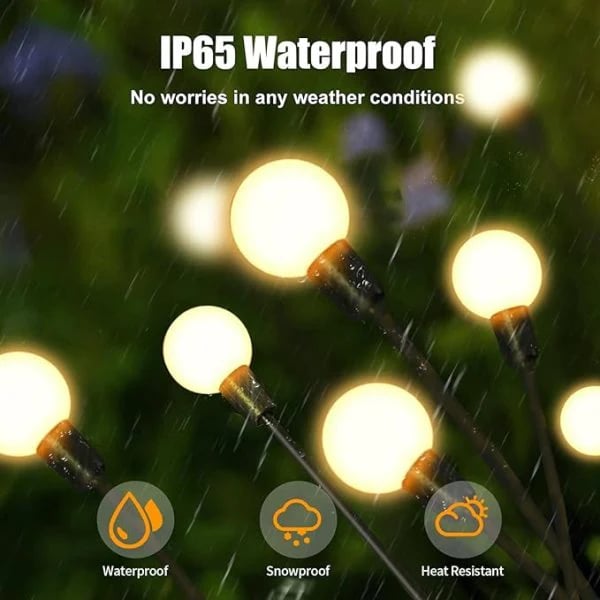 💡Solar Firefly Garden Lights 4/8 Pack – Waterproof Outdoor Stake Lights, 32/64 LED Flickering Firefly Glow Solar Pathway Lights for Yard, Patio & Landscape Decor