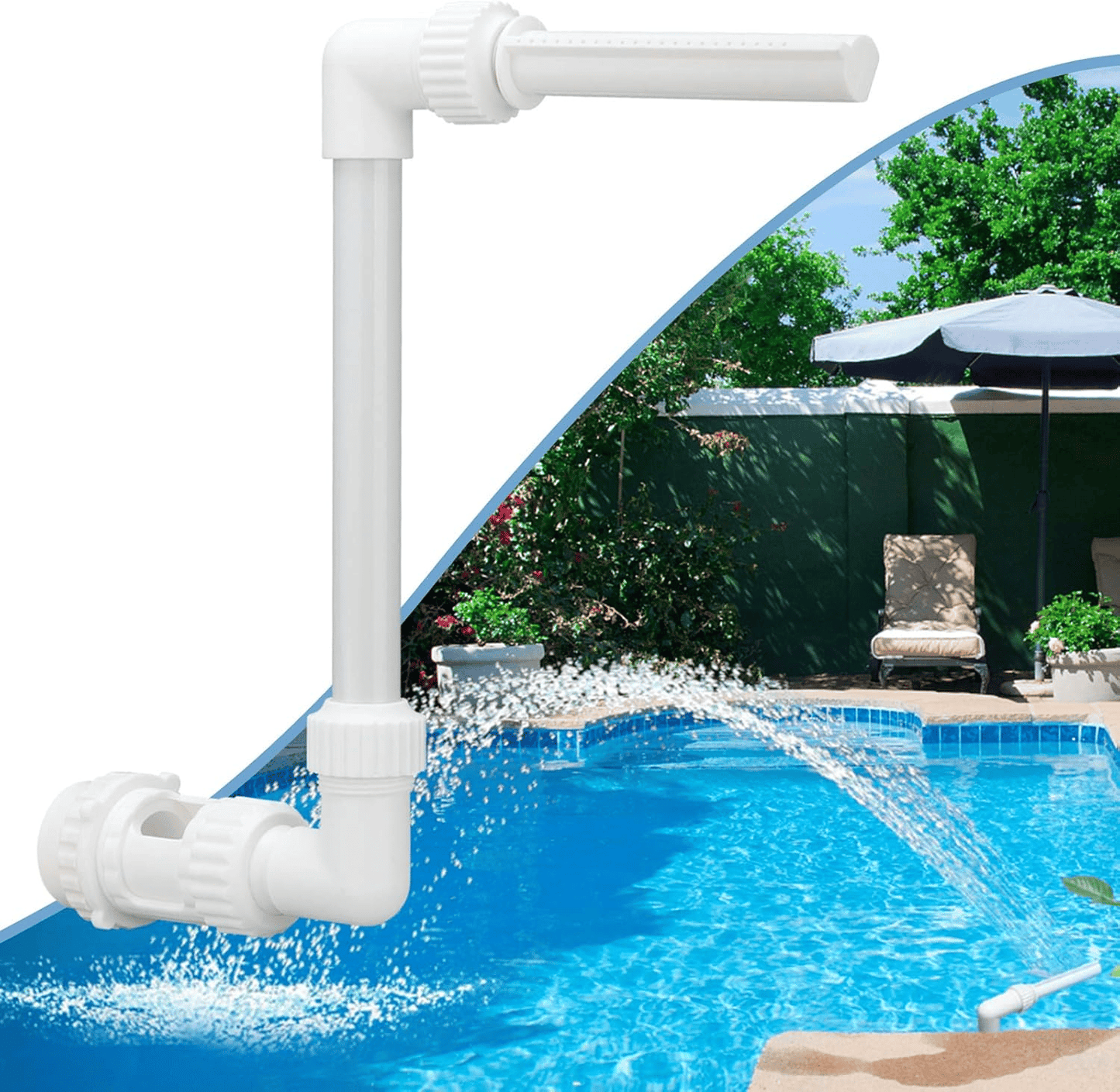 🌊Pool Fountain Waterfall Sprayer – Easy Install Pool Water Feature