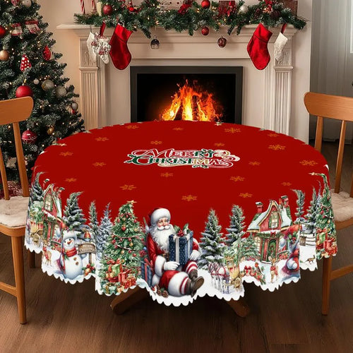 🎄 Christmas Tablecloth – Festive Santa Prints for a Warm & Welcoming Holiday Table