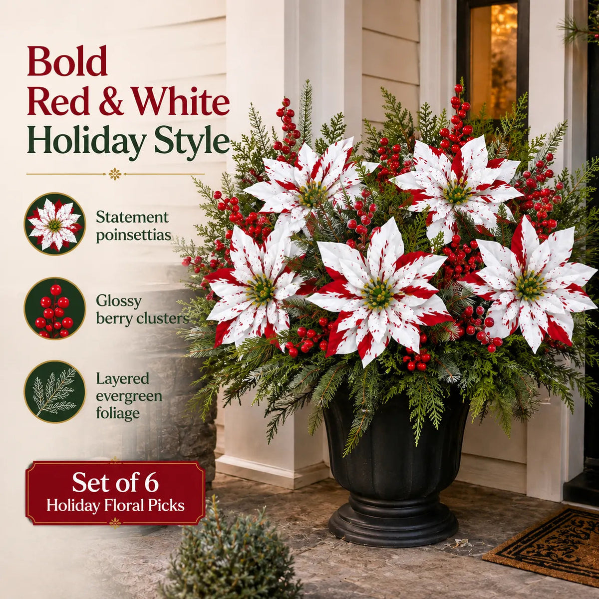 ❄️Last Day 50% OFF🔥Christmas Poinsettia Planter Inserts
