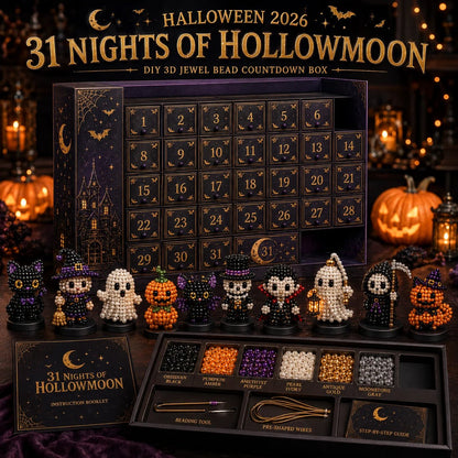 🎉🎃 Hollowmoon 31-Night Jewel-Bead Countdown Calendar| 31 Daily DIY Characters, Complete Craft Supplies & Midnight Parade Display 💎✨