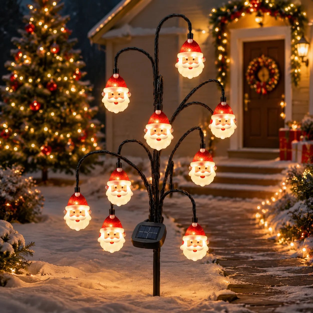 ⏳ Last day 50% OFF– 🎄Solar Santa Stake Lights 5 Styles Outdoor Yard Decor