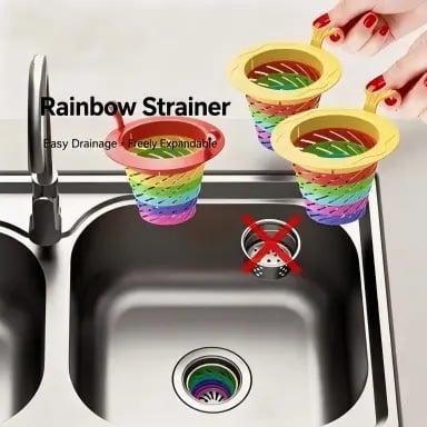 🔥😍Rainbow Expandable Sink Strainer Basket