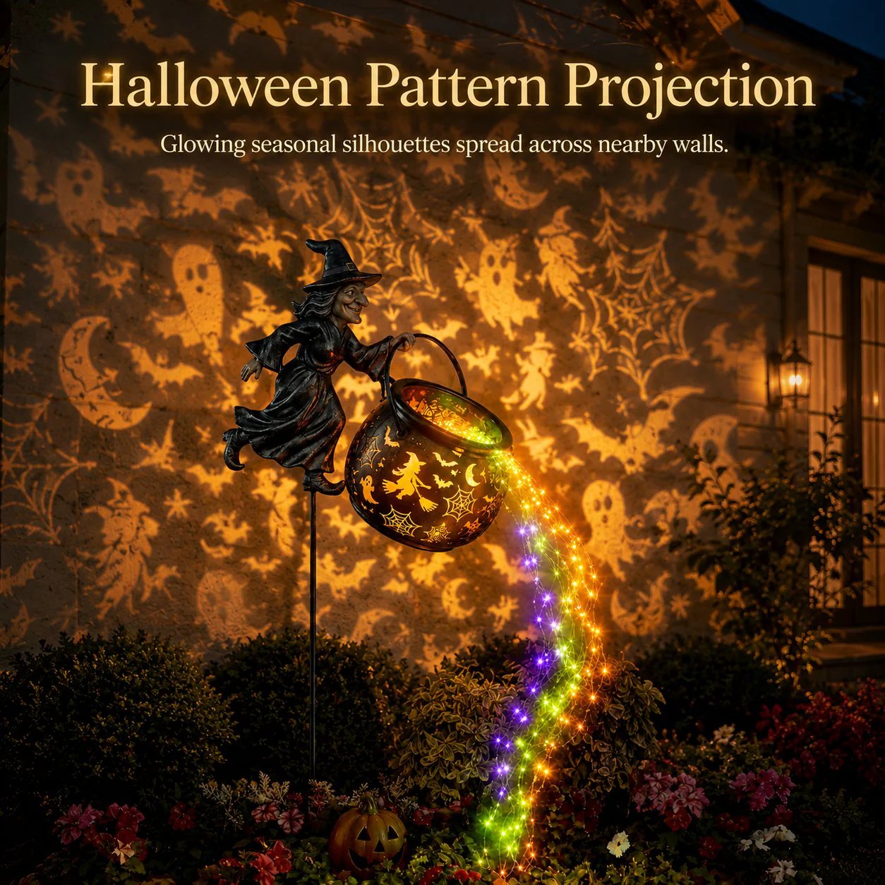 🔥Hot Sale-50% OFF🔥Halloween Witch Cauldron Garden Light