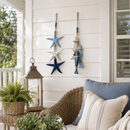 Coastal Wooden Hanging Ornament Lights